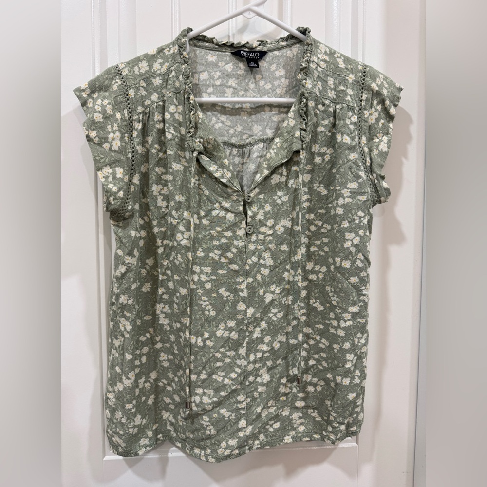 Buffalo David Bitton Sage Floral Blouse